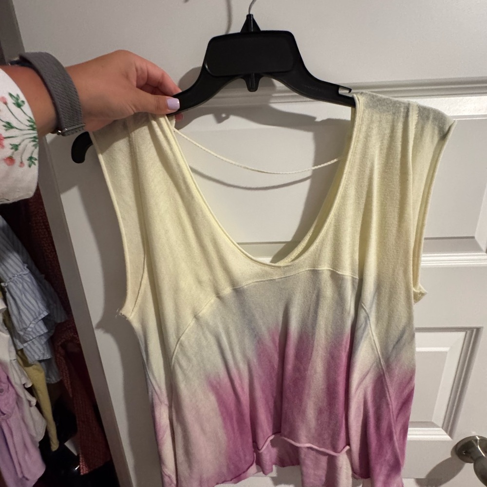 Free People Cream Sleeveless Crop Tank Top